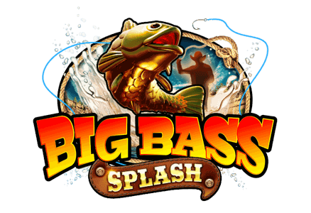 Big Bass Splash artwork with the fisherman wild character and giant bass fish rising from turquoise canyon water